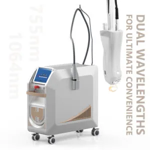 Long Pulse Laser 2 Wavelengths 755nm ND YAG 1064nm Hair Removal Machine Price