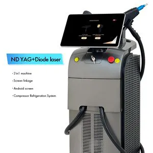 Three Waves 755+808+1064nm Diode Laser Hair Removal+ND YAG Laser Tattoo Remova Machine