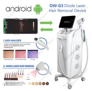 Android System Skin Analysis Diode Laser Hair Removal Skin Whitening Permanent Hair Removal Facial Skin Testing