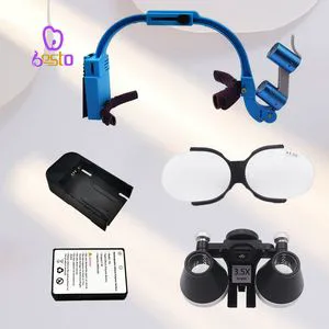 Dental Clinic Magnifying Glasses 5W LED Light Wireless Headlight Lab Dentist Loupes