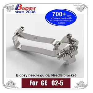 for Use with Ge Ultrasound Convex Transducer C2-5 Stainless Steel Biopsy Bracket, Reusable Biopsy Adapter, Reusable Biopsy Needle Guide