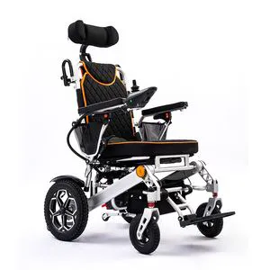 Ultralight Aluminum Motorized Folding Power Electric Wheelchair for Old People