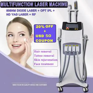 808nm Hair Removal YAG Laser Tattoo Removal IPL Skin Rejuvenation RF Machine
