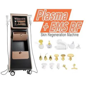 2 in 1 RF EMS Plasma Treatment Total Skin Regeneration Rejuvenation Anti Acne Wrinkle Plasma Roller Facial Body Contour Machine