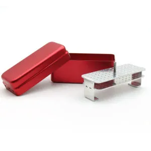 Dental Burs Reamers Autoclave Disinfection Box Organizer 72 Holes Aluminium Alloy Sterilizer Case Holder