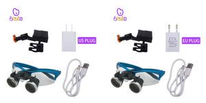 3.5X Blue Headlight Lamp Mini Spotlight Surgical Binocular Loupes