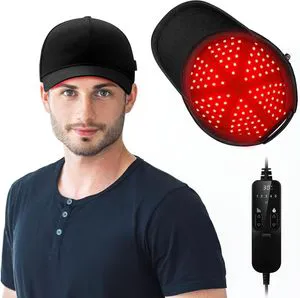Viconor Cotton Red Light Therapy Cap 660nm 850nm Infrared Light for Hair Growth & Pain Relief Hair Loss Relief Hat