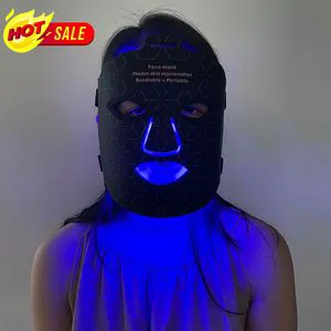 Soft Portable 4 Colors Infrared Face Mask Anti-Wrinkle Silicone Neck Mask LED Red Light Therapy Face Mask
