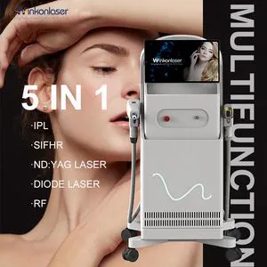 Multifunction 5 In1 IPL Skin Care Diode Laser ND YAG Laser Tattoo Removal IPL Hair Removal