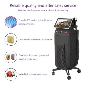 3 Waves Permanent Painless Diode Laser Hair Removal Machine 1600W USA Coherent Laser Bars Tec Cooling System