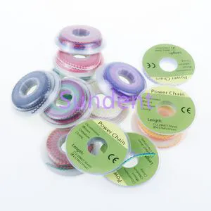 Dental Power Chain Orthodontic Materials Double Colors Elastic Chian with Long/Short/Continue Types