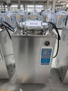 Available Pts-50ld 50L Vertical Type High Pressure Steam Sterilizer Digital Display Hospital Autoclave with Sterilizing Baskets