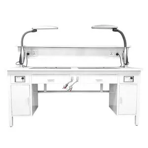 Dual Station Dual Cabinet Dental Multi-Purpose Workbenches Laboratory Technician Operation Table