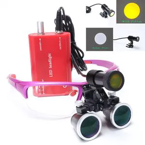 3.5X Dental Loupes with LED Light Medical Magnifying Glass Oral Lamp