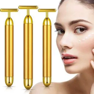 24K Gold Vibration Beauty Bar Skin Tightening Facial Massager Face Care Stick