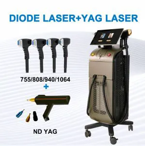 Multi-Function Laser Beauty Equipment 755 808 1064 Diode Laser Hair Removal Machine+IPL Elight+ND YAG Laser+RF Salon