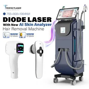 Dual Connector Large Area Diode Laser Hair Removal Machine with 3D Facial Skin Analyzer