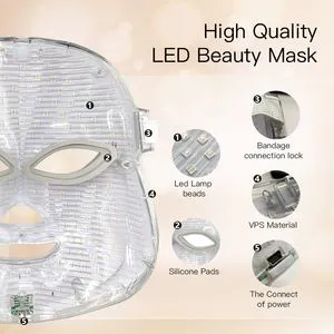 Rechargeable Beauty Device Collagen Growth 7 Color 660 Nm LED Face Mask for Anti Aging