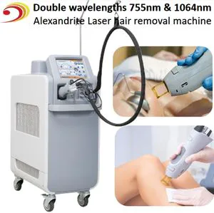 50% off Double Wavelength 1064nm 755nm Alexandrite ND YAG Long Pulse Painless Hair Removal Beauty Laser Salon Equipment