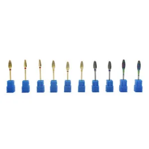 Rainbow and Gold Tungsten Carbide Burrs Nano Coating Nail Drill Bit Dental Laboratory Polishing Grinding Bur
