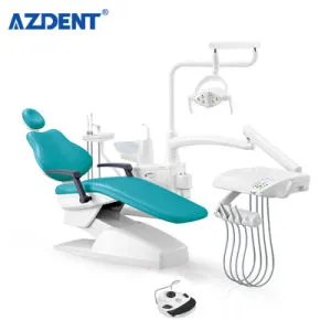 Hard Leather Dental Chair Dentist Chair with Computer Controlled Dental Unit Green
