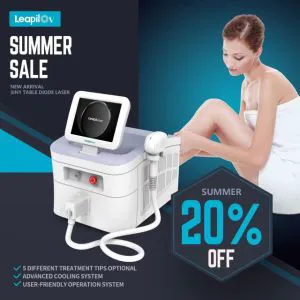 Diode Laser Hair Removal System with Intelligent Handpiece Display
