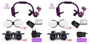 Dental LED Headlight Lamp Dental Loupes Binocular Magnifier 5X Dentist Surgical Headlamp