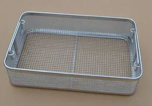 Stainless Steel 304 Flat Wire Mesh Base Perforated Side Medical Instrument Tool Storage Tray