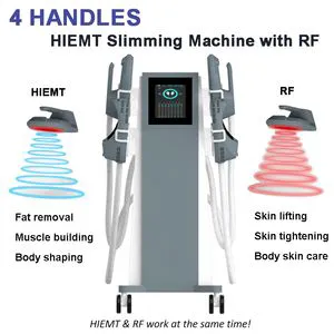 4 Handles Muscle Stimulation Trainer Fat Reduction Body Contouring Hiemt Machine