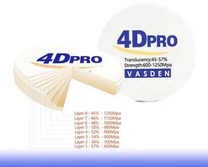 Dental Material4d PRO Zirconia Blocks for False Teeth High Strength Round Zirconium Disc