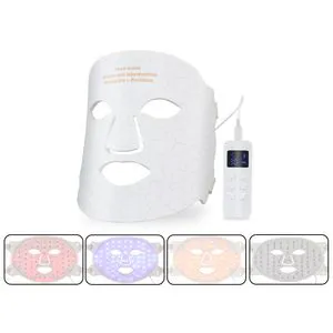 Skin Whitening 4in1 Colors Silicone Red LED Light Therapy Facial Face Mask