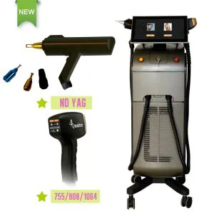 2 in 1 755 808 1064nm XL Ice Titanium 808 810 Nm Diode Trio Laser Hair Removal + Q Switch ND YAG Laser Tattoo Removal Aesthetics