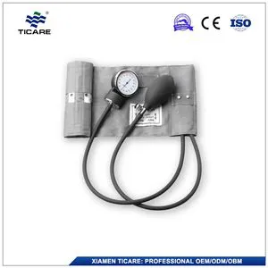 Metal Hook Type Cotton Cuff Aneroid Sphygmomanometer with PVC Bulb