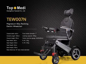 Guangzhou Topmedi Electric Reclining High Back Motorized Wheelchair for Patients Silla De Ruedas