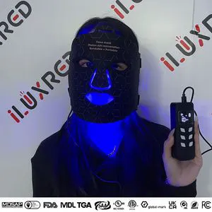 Free Logo LED Silicone Neck Mask 4 Colors Silicone 850nm Red Light Therapy Photon Skin Rejuvenation Anti Acne Tightening