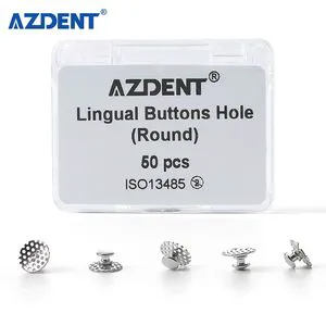 50PCS Dental Perforated Bondable Orthodontic Lingual Buttons with Holes