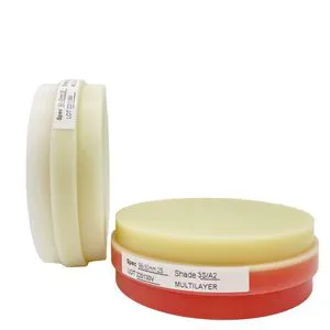 Vsmile Pink Temporary Crown Double Layer Dental Denture PMMA 98-40 Blocks