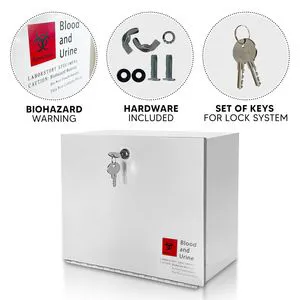 Heavy-Duty Metal Medical Stainless Steel, Steel Aluminum Tamper-Proof Weatherproof Outdoor/Indoor Use Aed Specimen Tamper-Resistant Collection Box