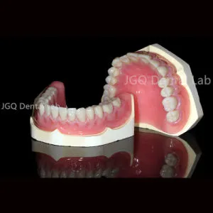 Dental Material Supply Full Arch Complete Replaced False Teeth Adsorptive Acrylic Dentures OEM with Gingival Tissues