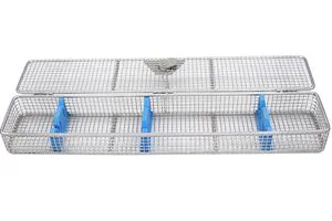 Medical Equipment Arthroscope Disinfection Box with Stainless Steel Wire Mesh 270X84X42mm