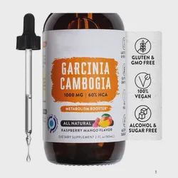 Appetite Suppressant Weight Loss Fat Burn Natural Raspberry Garcinia Cambogia Drops Liquid