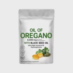Oregano Oil Soft Capsule with Black Seed Oil Ultra High Carvacrol & Thymoquinone for Beauty