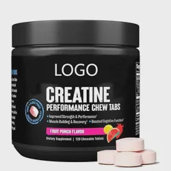 Muscle Support Creatine Chewable Tablets - Fast Absorption 120 Tablets