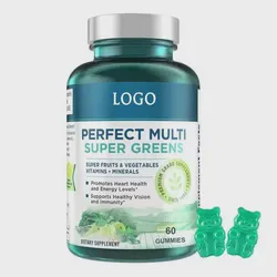 Natural Nutrition Healthcare Supplement for Immune System Energy Booster Kids Vegan Super Green Gummies