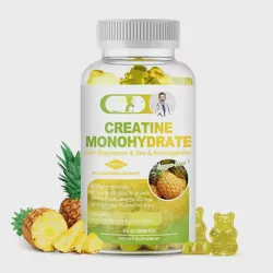 Ausreson OEM Health Supplement 60PCS Pineapple Flavor Organic Creatine Monohydrate Gummies