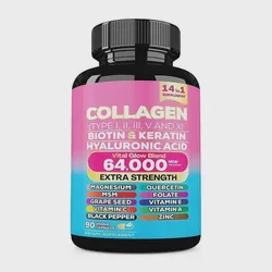 Olli Factory Supply OEM Collagen Biotin 14 in 1 Collagen Capsule