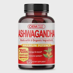 Pure Ashwagandha Root Extract Capsules Stress Energy & Sleep Supplement for Adults Ksm-66