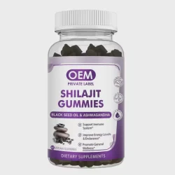 OEM/ODM Natural Shilajit Black Seed Oil Extracts Gummies for Energy Cognitive Immunity Support Supplements