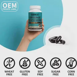 Private Label Liposomal Glutathione Softgels with Hyaluronic Acid Super Antioxidant Dietary Supplement