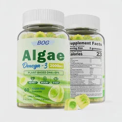 Algal Omega-3 Gummies for Brain Health, Cardiovascular Support, Vision Protection